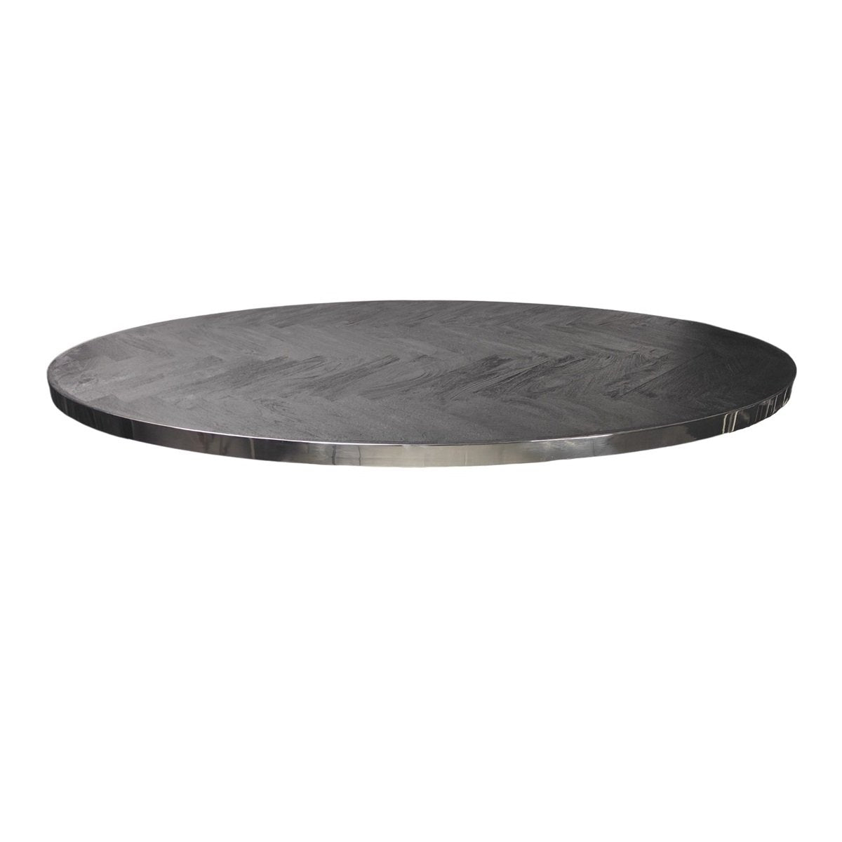 BLACK SILVER LINE BONITO WOOD TOP OVAL +140X80