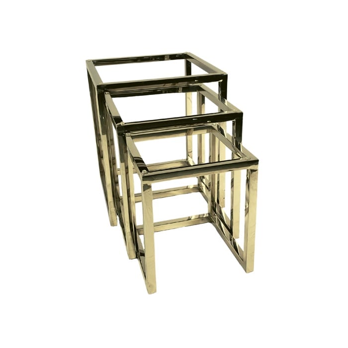 KAREX SET OF 3 TABLES - GOLD FRAME