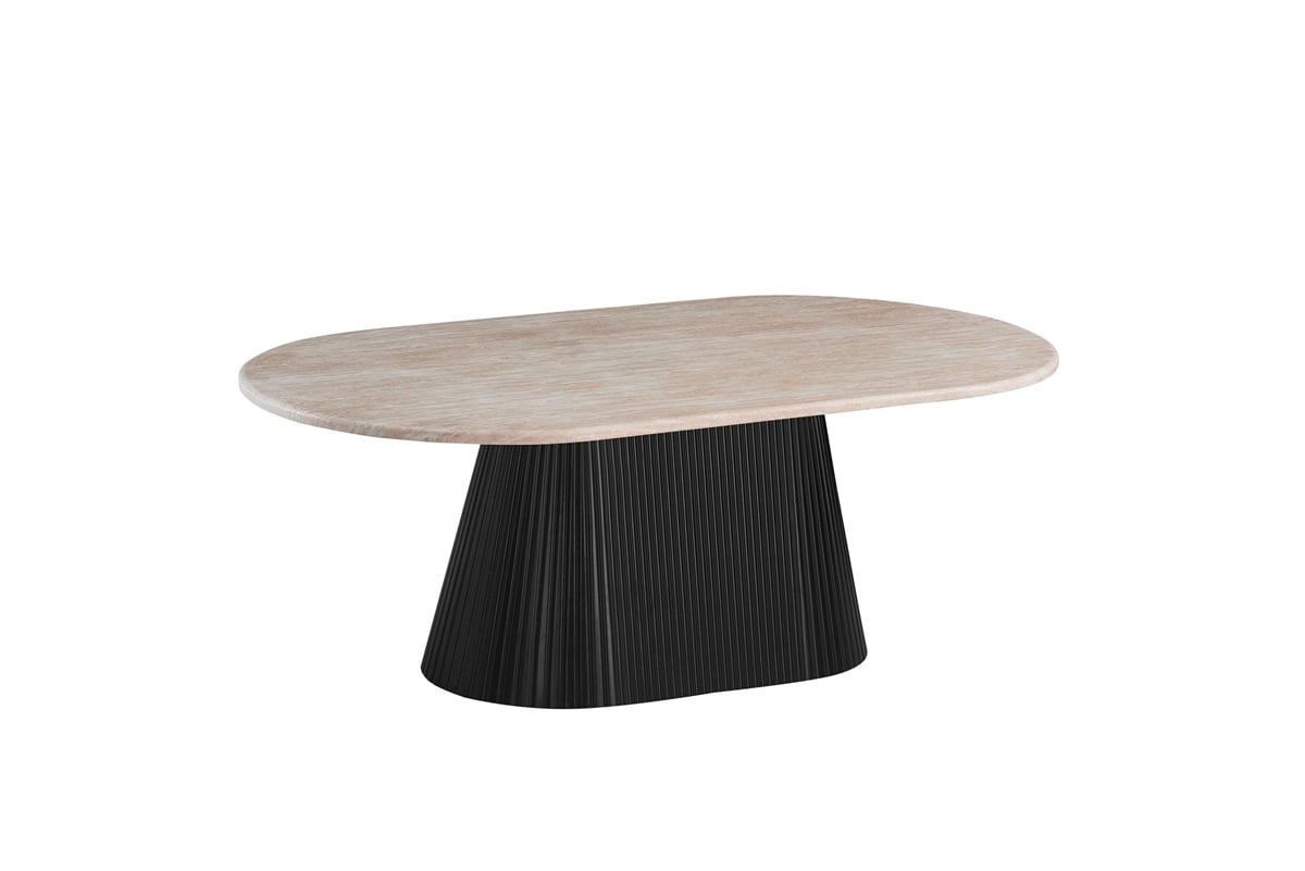 KIMBERLY BLACK CT OVAL 130X70X45 FLINTSTONE FAUX MARBLE TOP