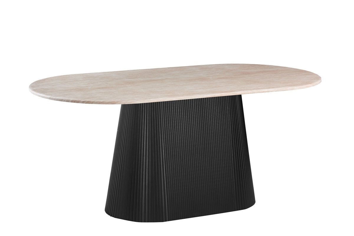 KIMBERLY BLACK DT OVAL 200X110X75 FLINTSTONE FAUX MARBLE TOP