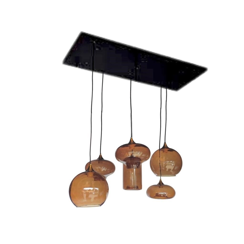 CEILING LAMP QL1084 BROWN SMOKE 7331B-6 (5-1 ORBITS)