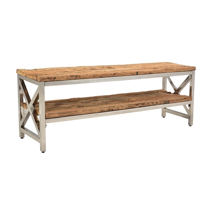 RIXOS 1220 TTS 160x40 DOUBLE FRAME - NATURAL SLEEPER WOOD TO
