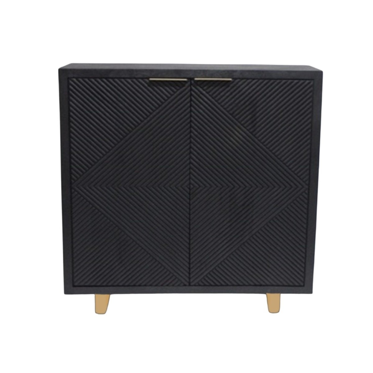 FLUENT CABINET MANGO WOOD 110X40X120 + GOLD LEGS