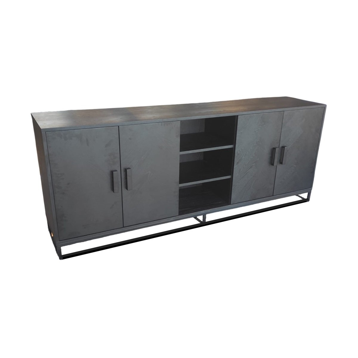 BLACK VENEER BF PLAIN 208X45X83 + BLACK