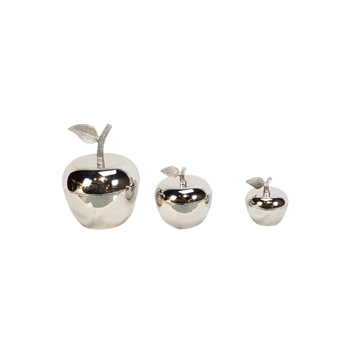 DECORATION INH-200592 APPLE SET OF 3 SILVER
