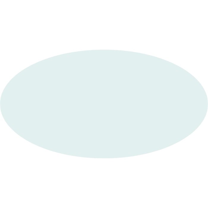 TEMPERED CLEAR GLASS TOP OVAL + 140x80