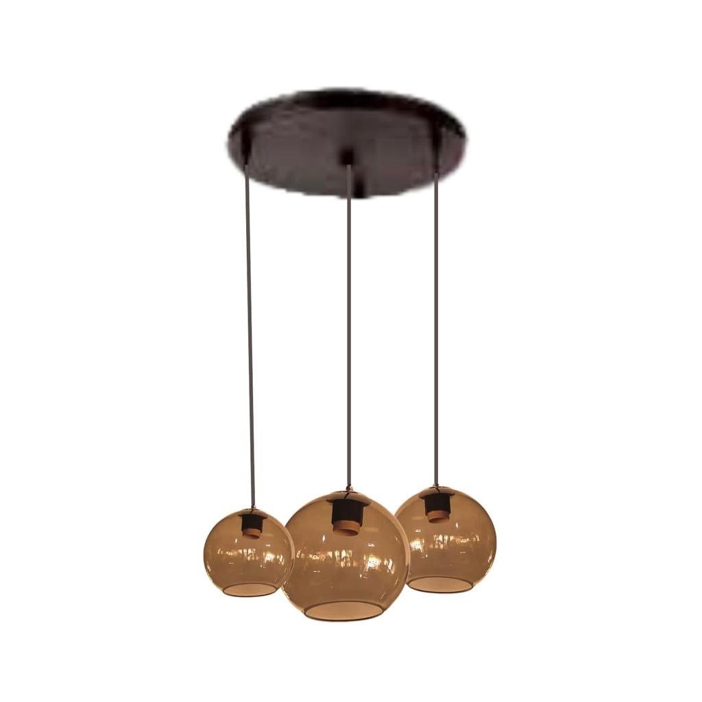CEILING LAMP QL1090 BROWN SMOKE 7331-3 (3 ROND ORBITS)