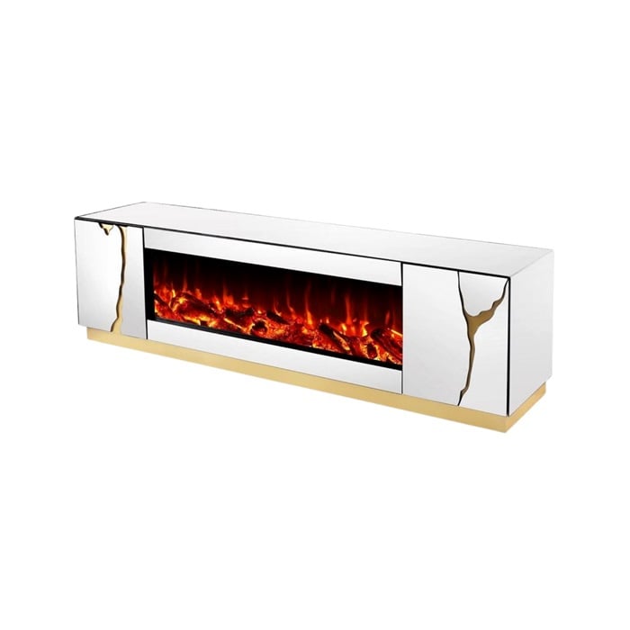 JAVA TTG 200x42x55 FIREPLACE + BLACK MIRROR