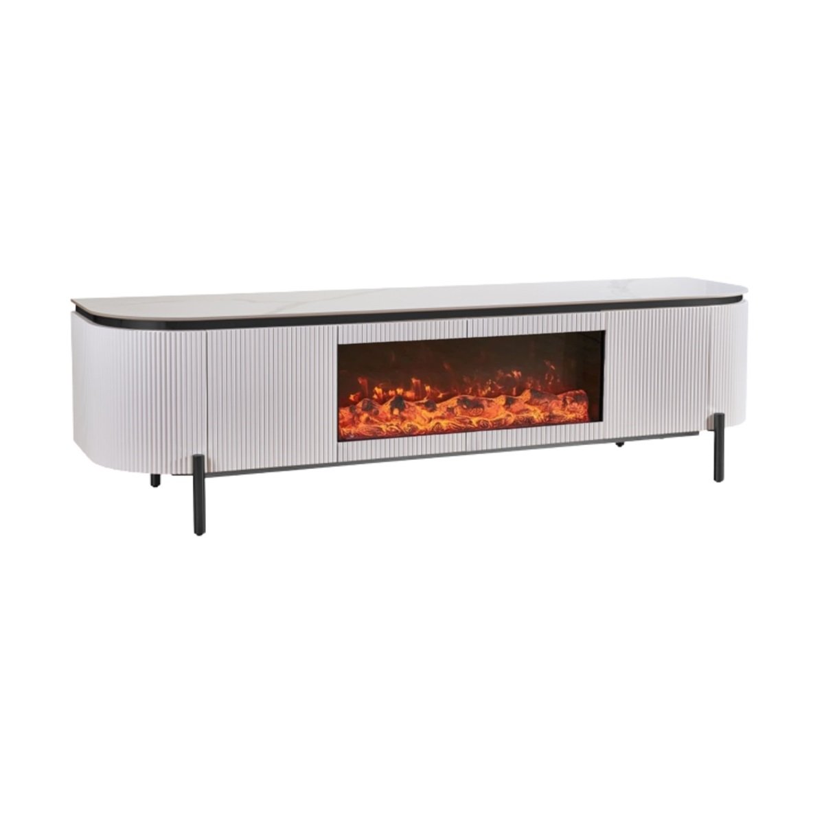 AQUA TT WHITE/BLACK FIREPLACE 200X50X55 WHITE CERAMIC