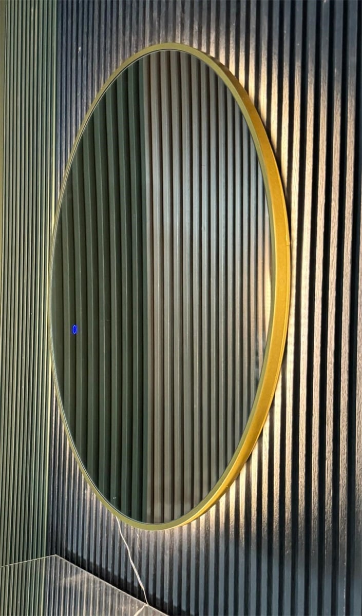 MIRROR WITH LIGHT MT-97 GOLD LINE 120X120