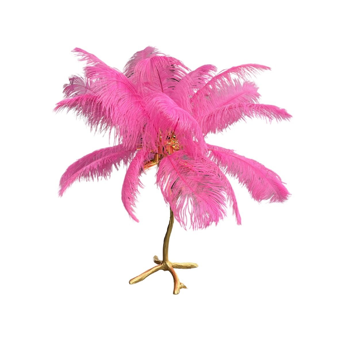 TABLE LAMP FEATHER 65X70 PINK