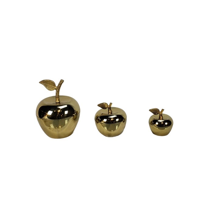 DECORATION INH-200592 APPLE SET OF 3 GOLD