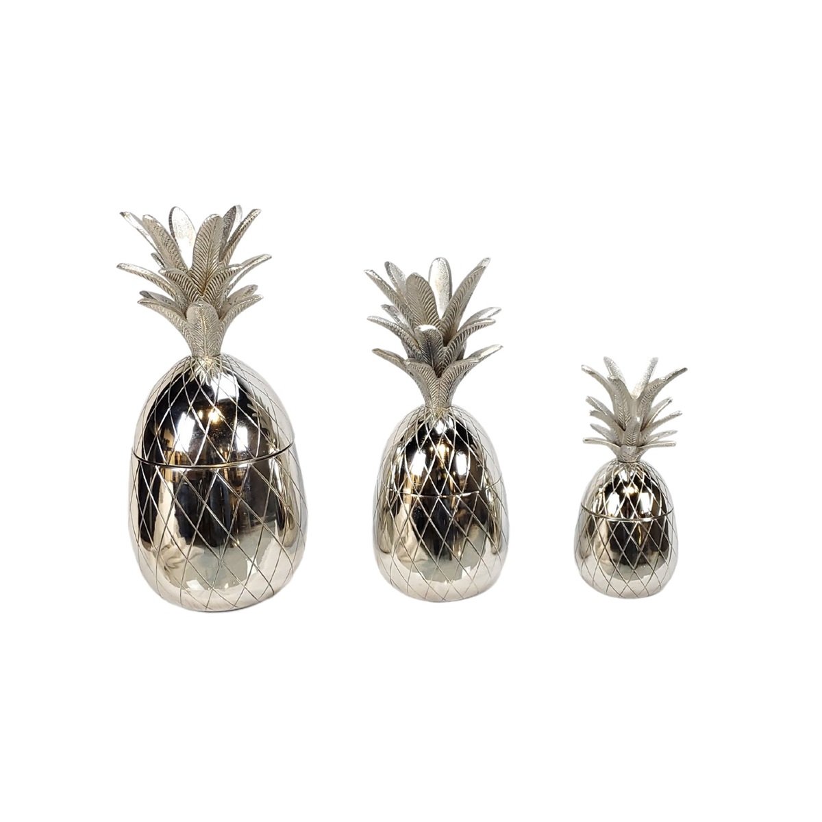DECORATION INH-200591 PINEAPPLE SET OF 3 SILVER