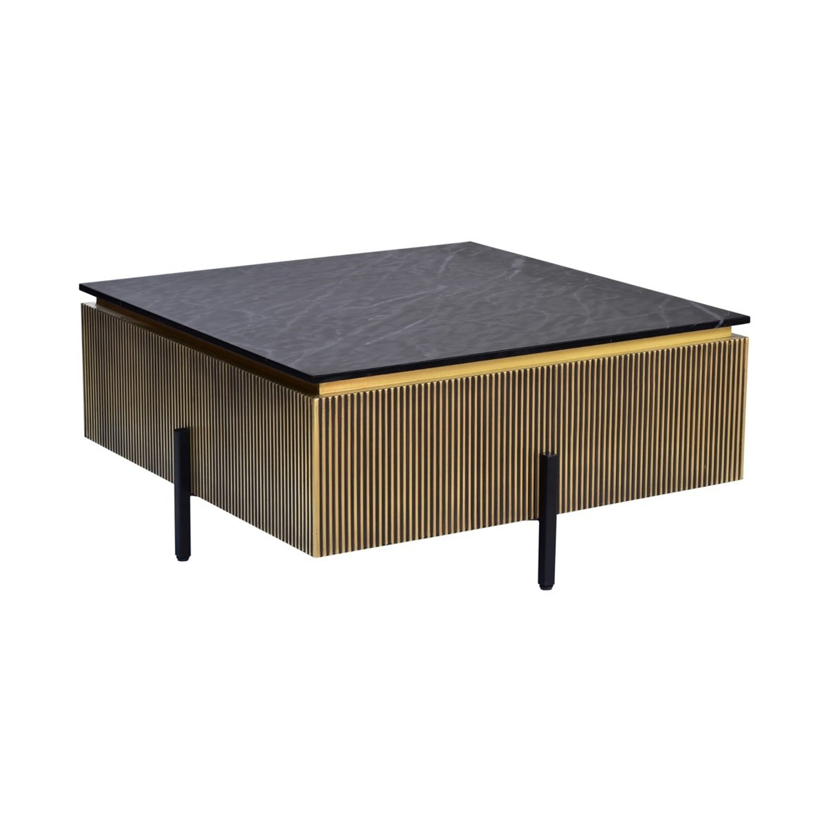 ALLURE CT BLACK LEGS 100x100 + WHITE MARBLE