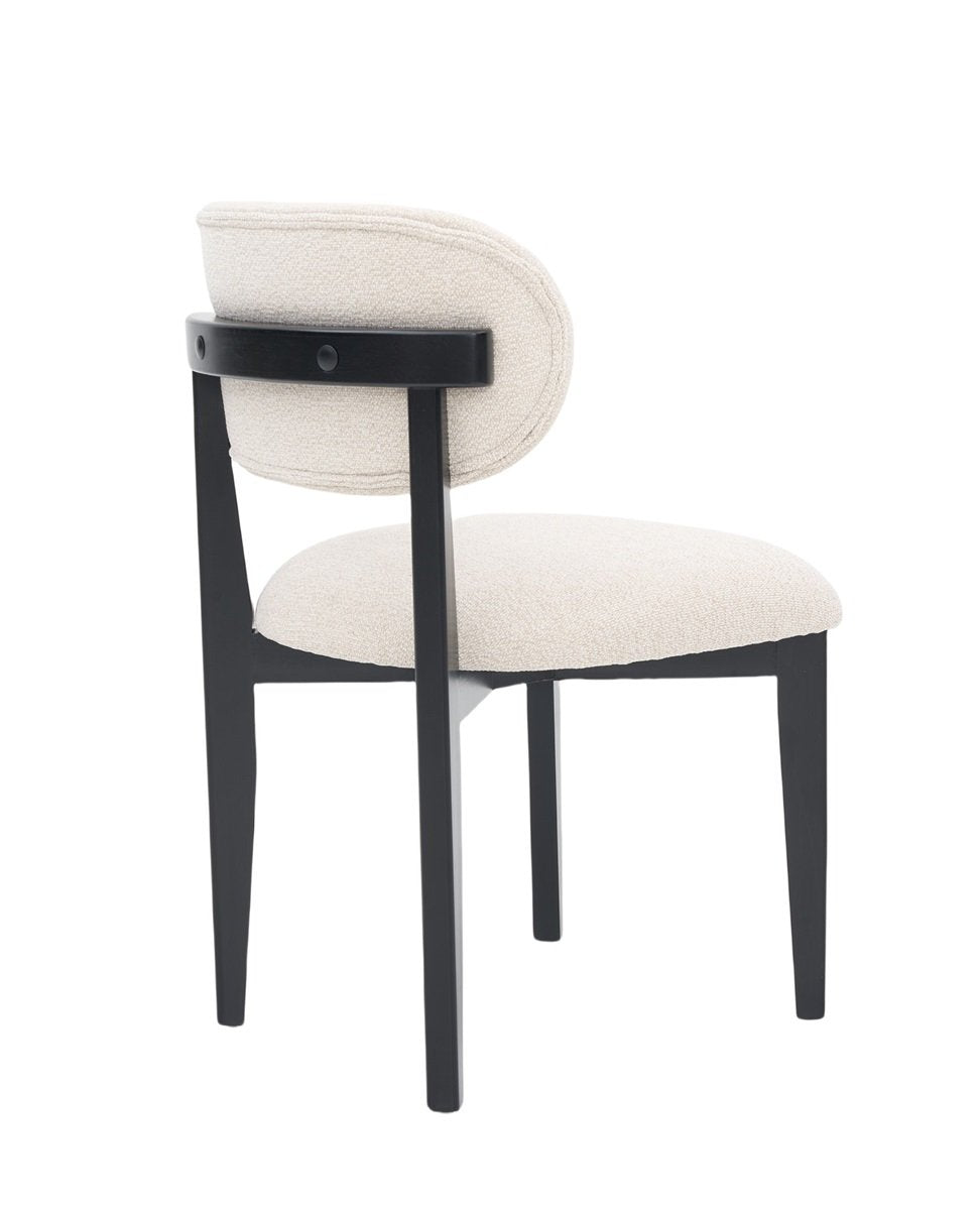 CHAIR SILLA ZB-5684 BLACK LEGS CREAM DY2117-1