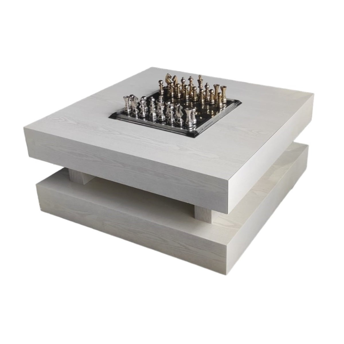 TOLEDO CREAM PLAIN VENEER WITH DRAWER 100X100