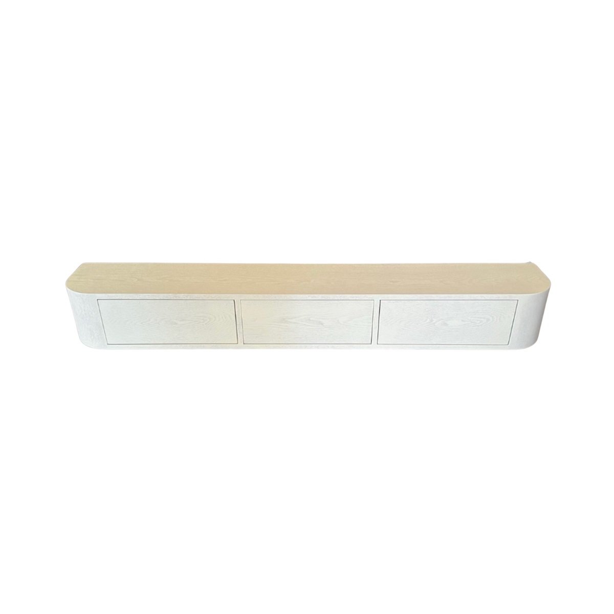 WALL CABINET CURVE CREAM VENEER PLAIN 160X24X20