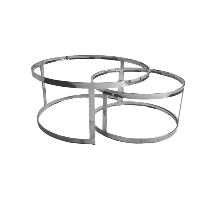 DOBLO HOM COFFEE TABLE FRAME SILVER Ø 90/68
