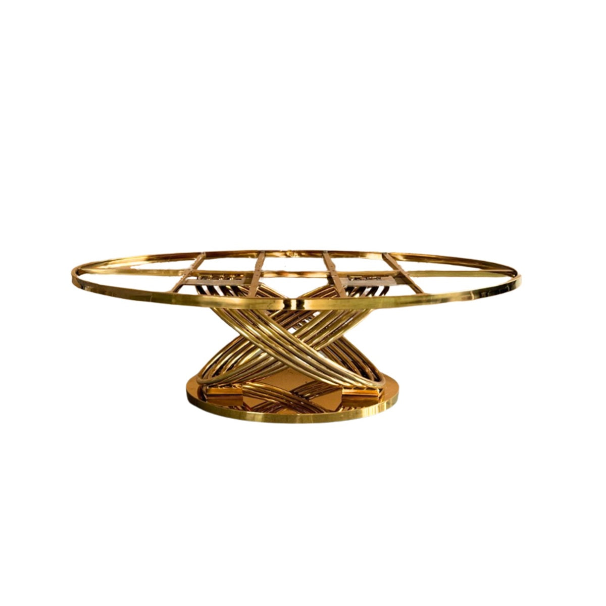 HIMA COFFEE TABLE OVAL GOLD FRAME + 140X80