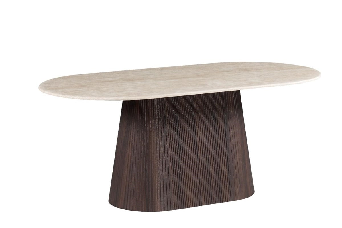 KIMBERLY BROWN DT OVAL 200X90X75 FLINTSTONE FAUX MARBLE TOP