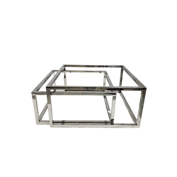 SASY COFFEE TABLE FRAME 90/80 - SILVER