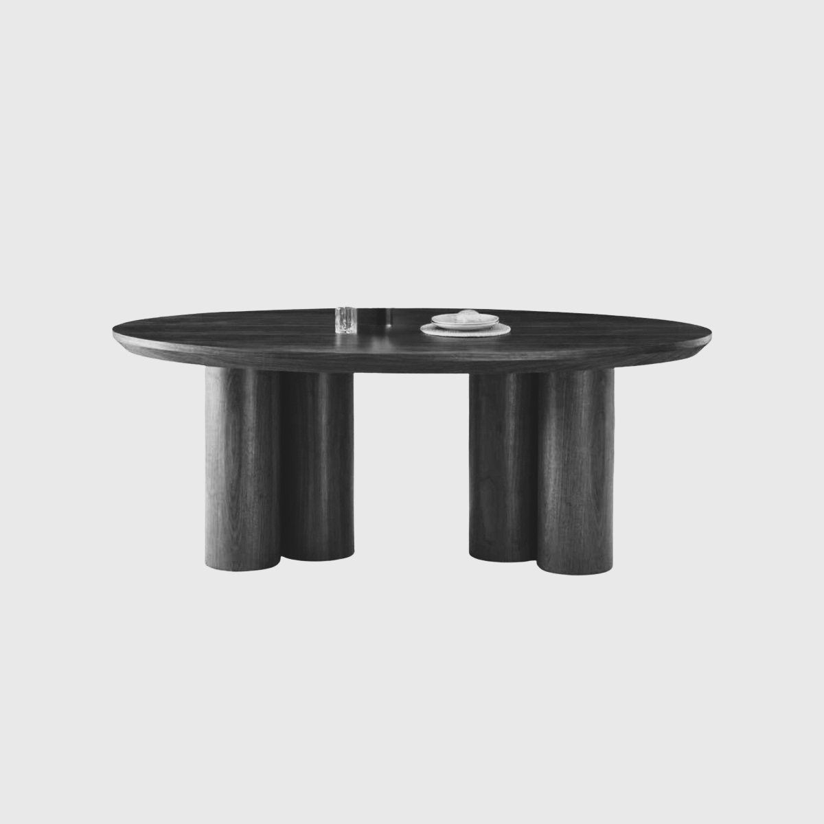 ROYAL DINNING TABLE OVAL 200X100X76 BLACK VENEER PLAIN