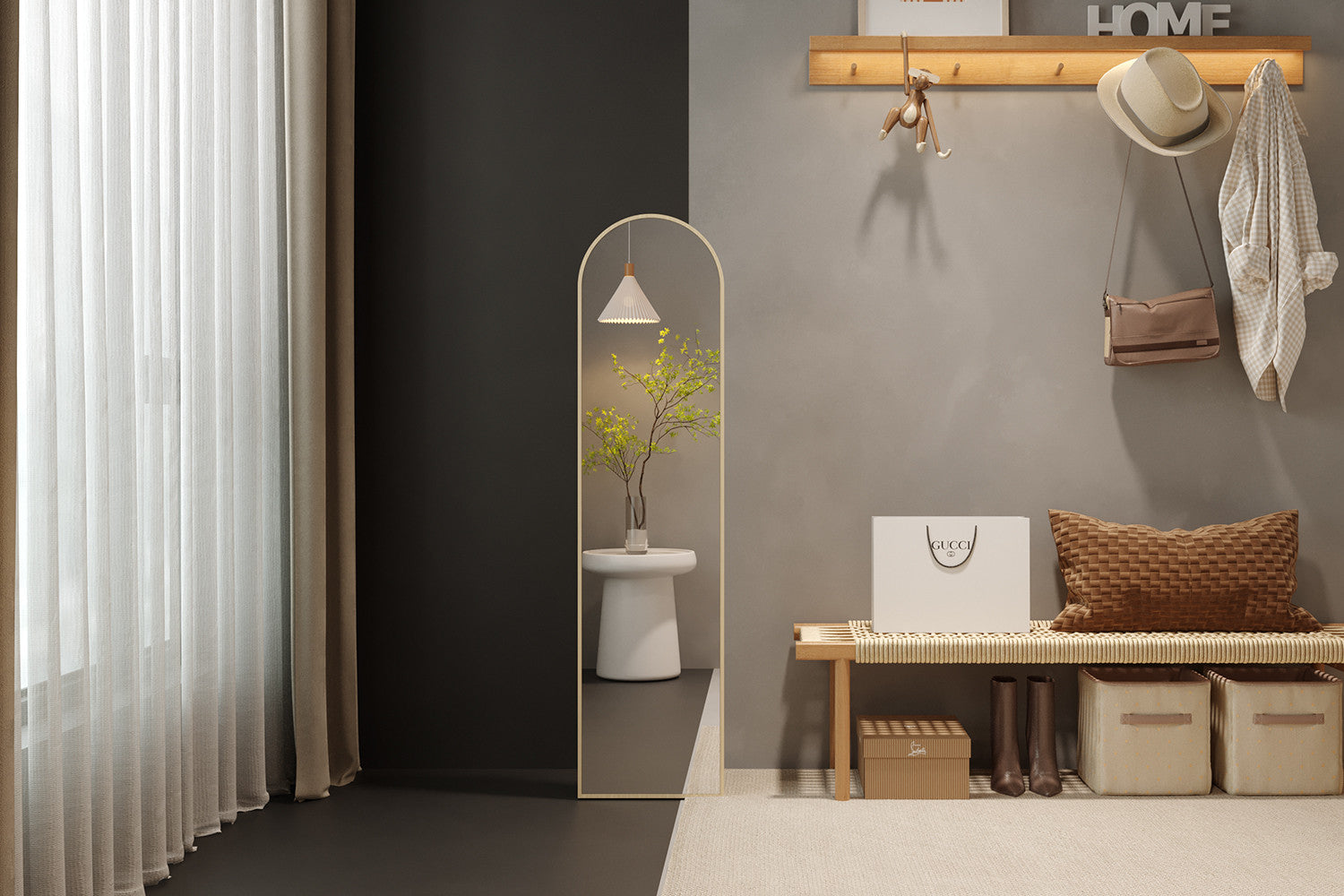 Spiegel 'Rosalie' 160x40 Oude eik