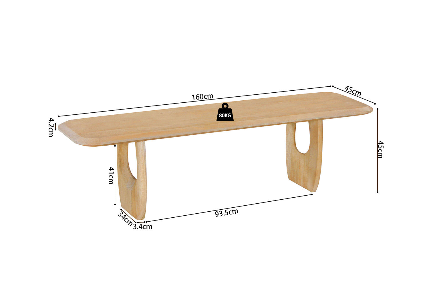 TV meubel 'Braga' Mango hout Amandel
