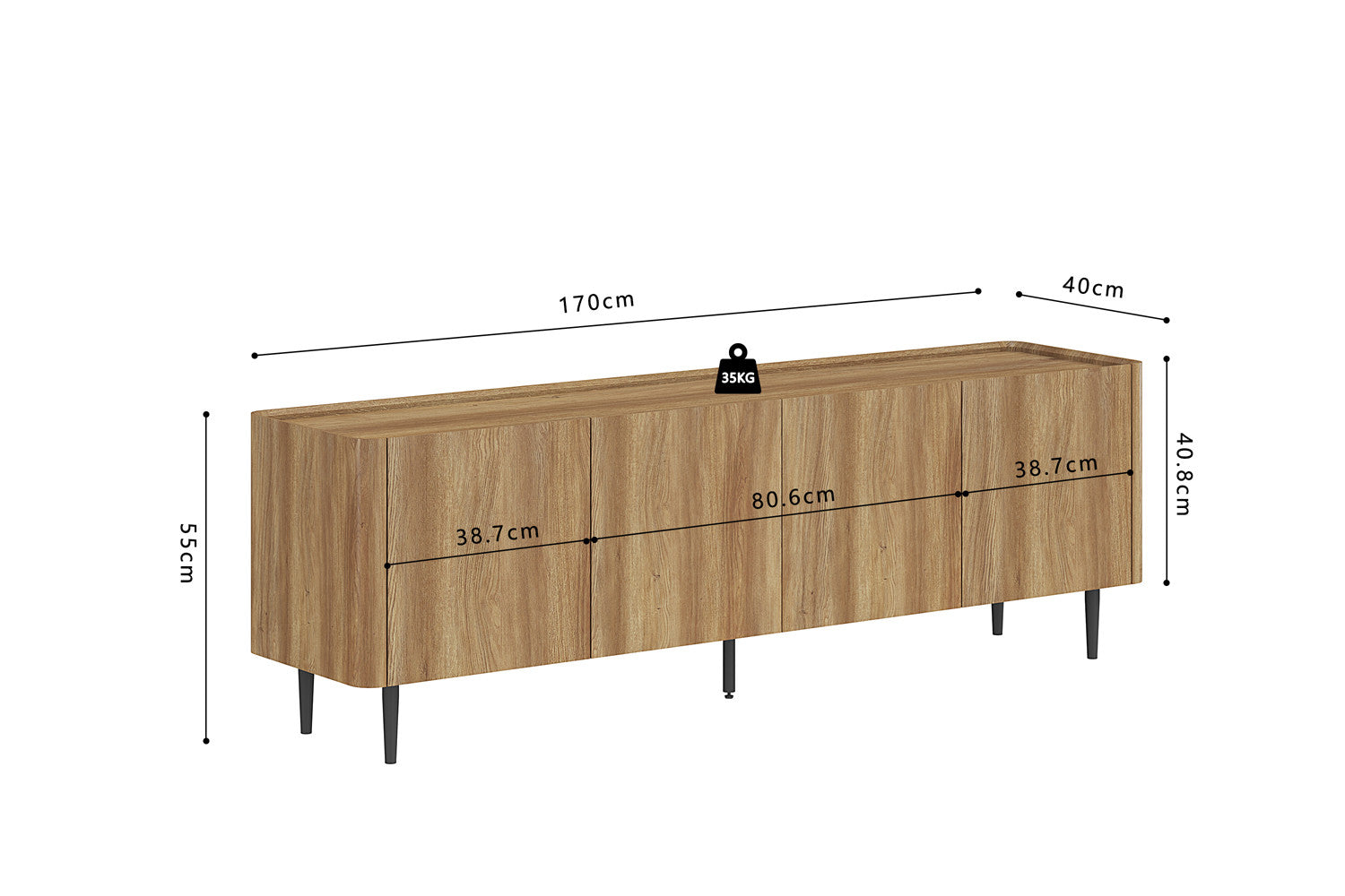 TV meubel 'Kyoto' 170 cm Decor Eik Naturel