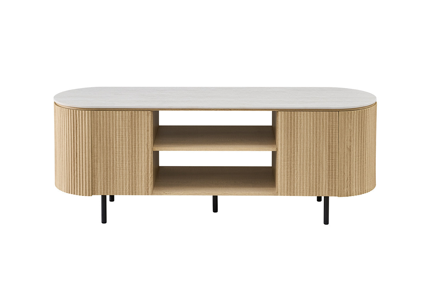 - TV meubel 'Vigo' 160 cm Decor Naturel Eik Baroque Grijs