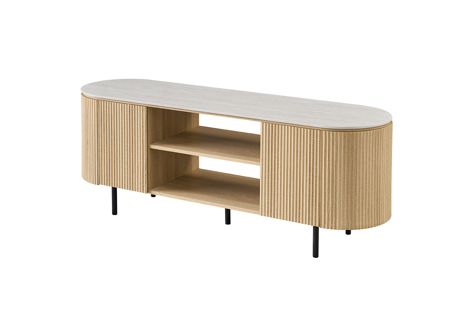 - TV meubel 'Vigo' 160 cm Decor Naturel Eik Baroque Grijs