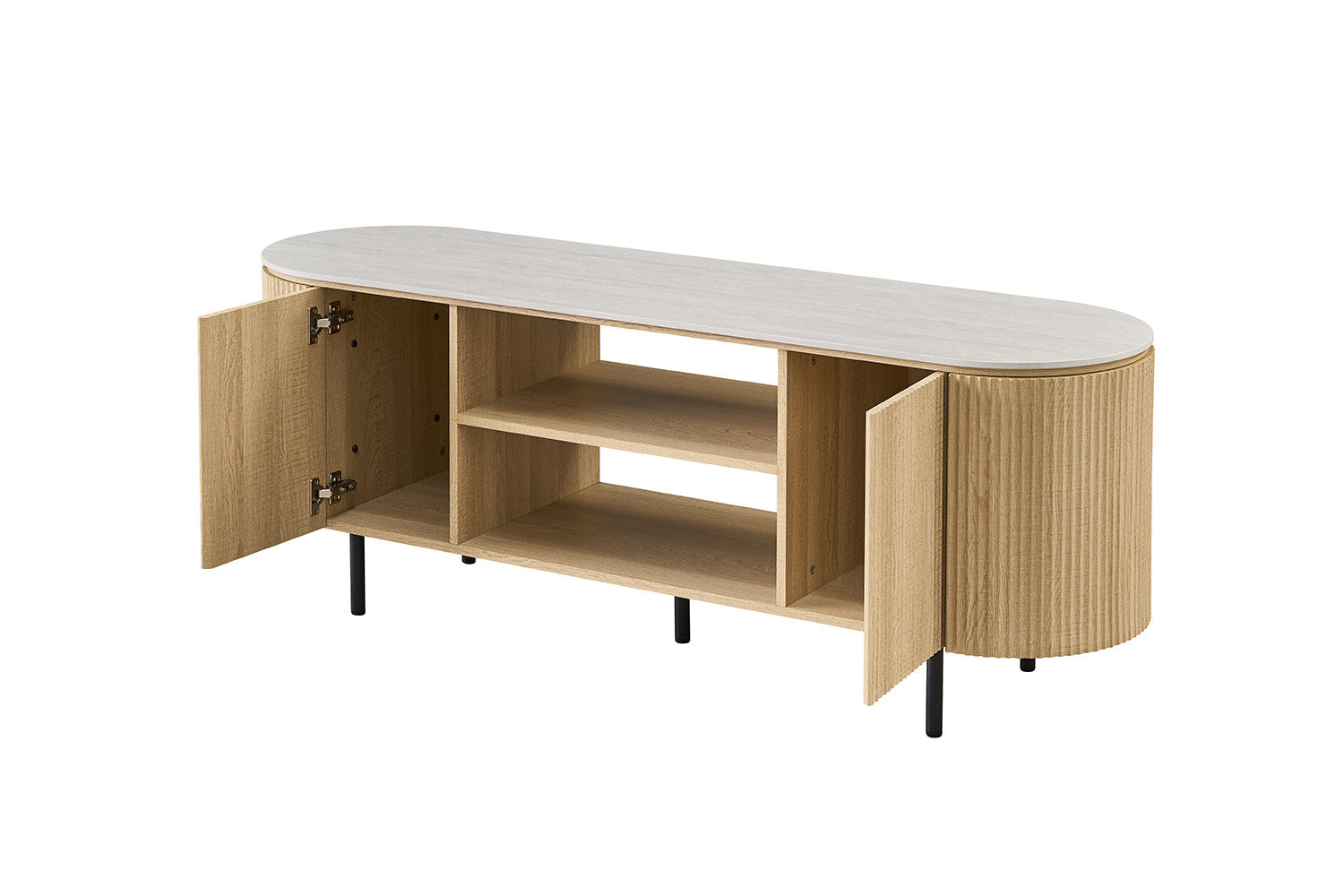 - TV meubel 'Vigo' 160 cm Decor Naturel Eik Baroque Grijs