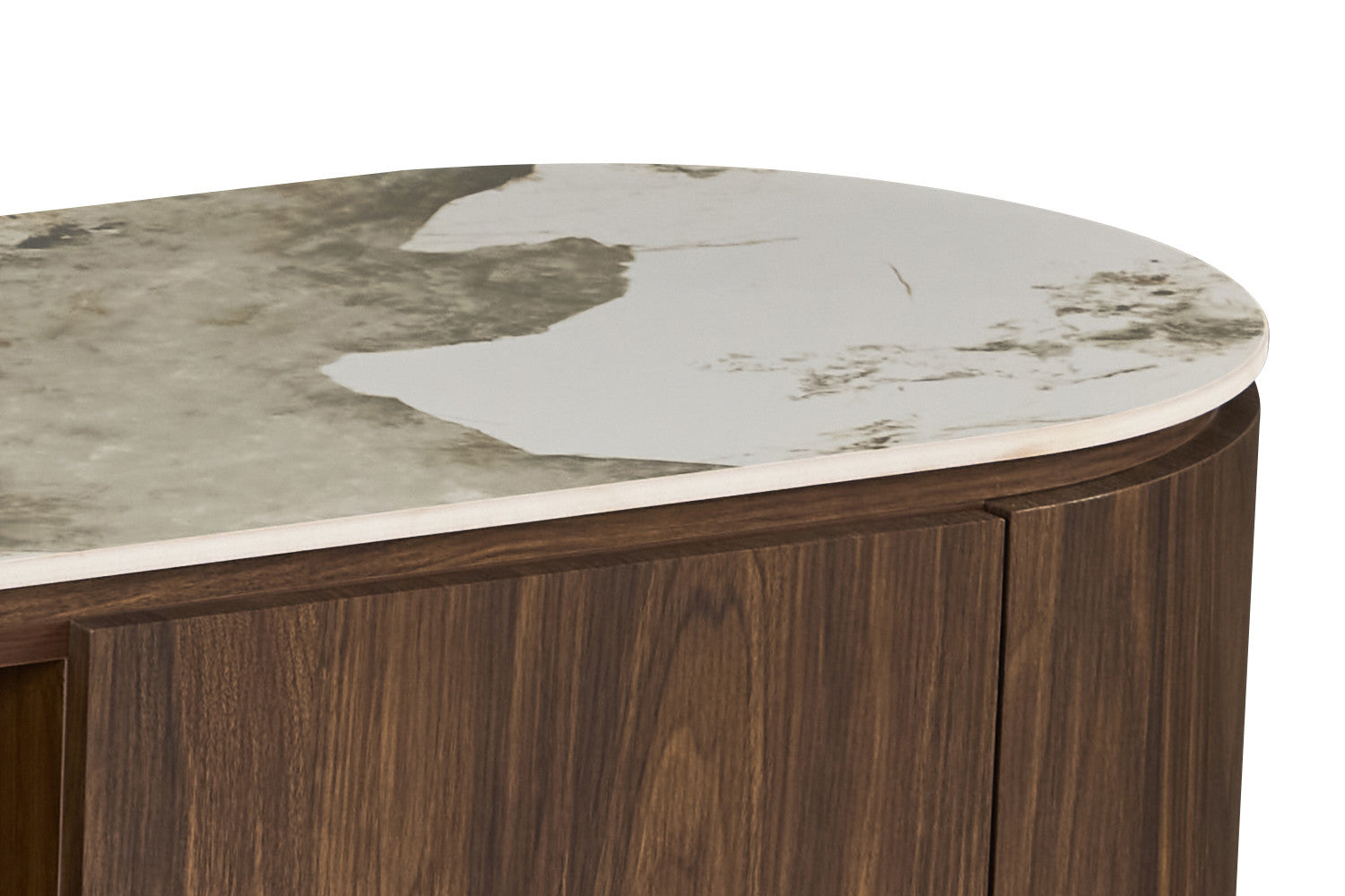 - TV meubel 'Tomar' 160 cm Decor Gerookte Eik Glanzend Steen Pandora