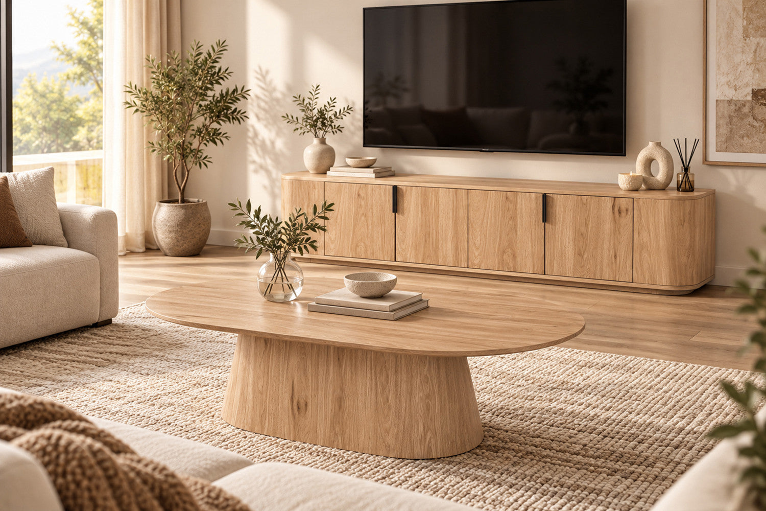 - TV meubel 'Porto' 180 cm Decor Eik Naturel