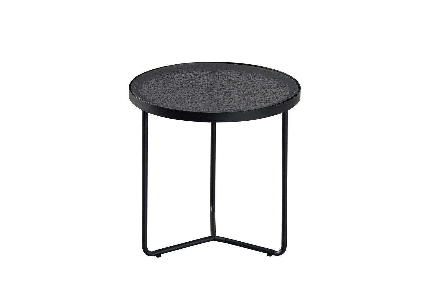 Set Salontafel 'Melia' Rond Grijs Glas