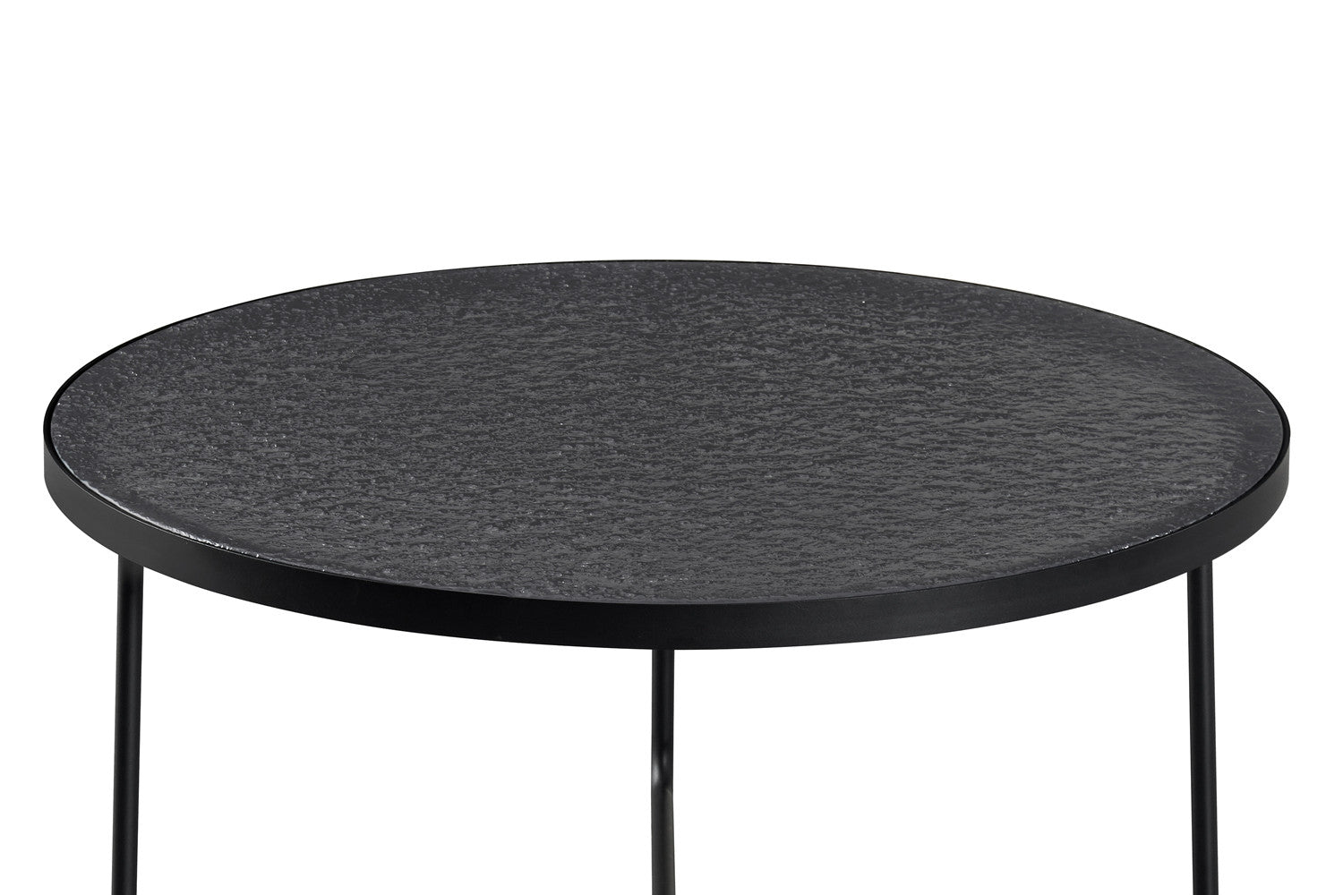 Set Salontafel 'Melia' Rond Grijs Glas