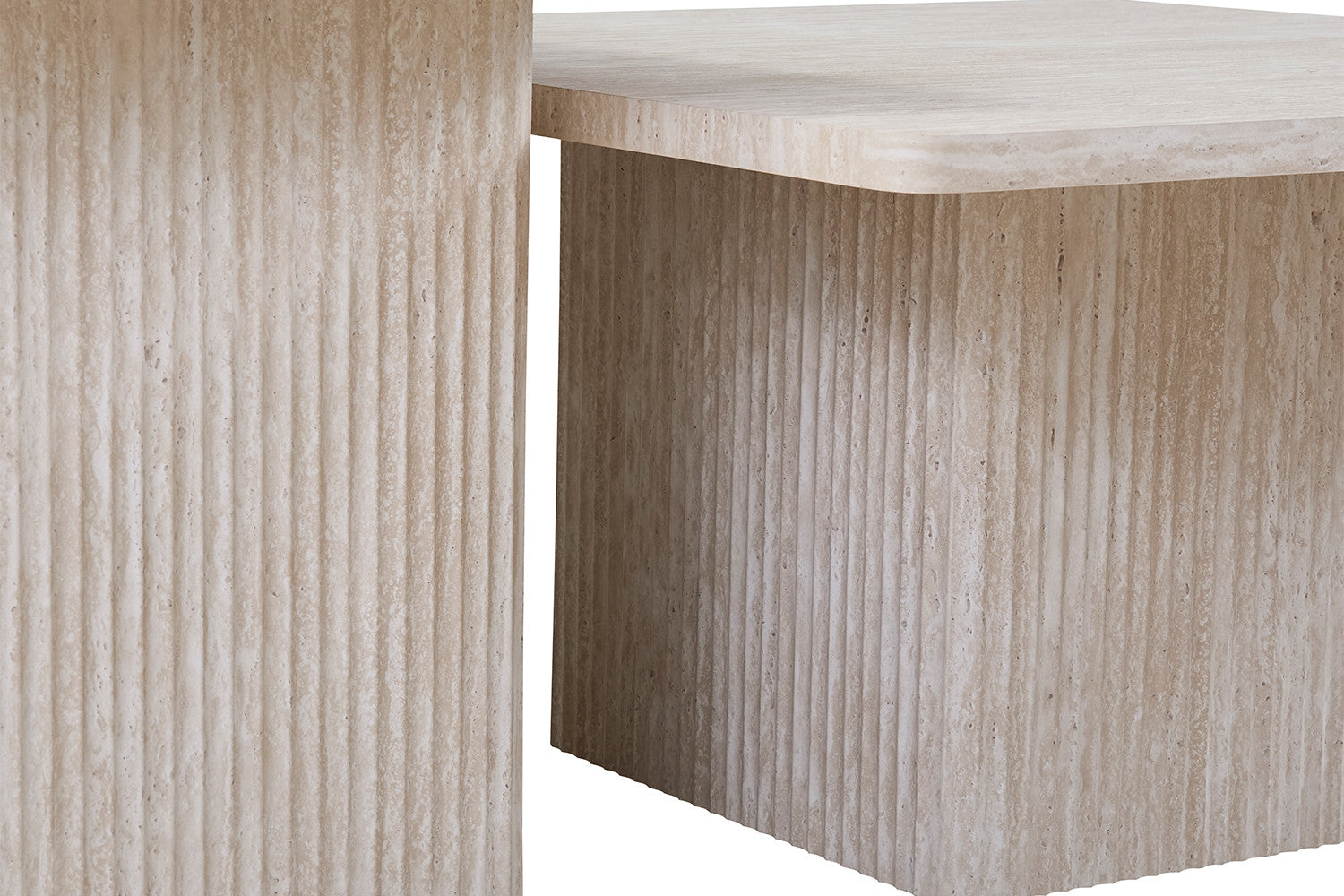 Set van 2 Salontafels 'Bobby' Decor travertin Beige