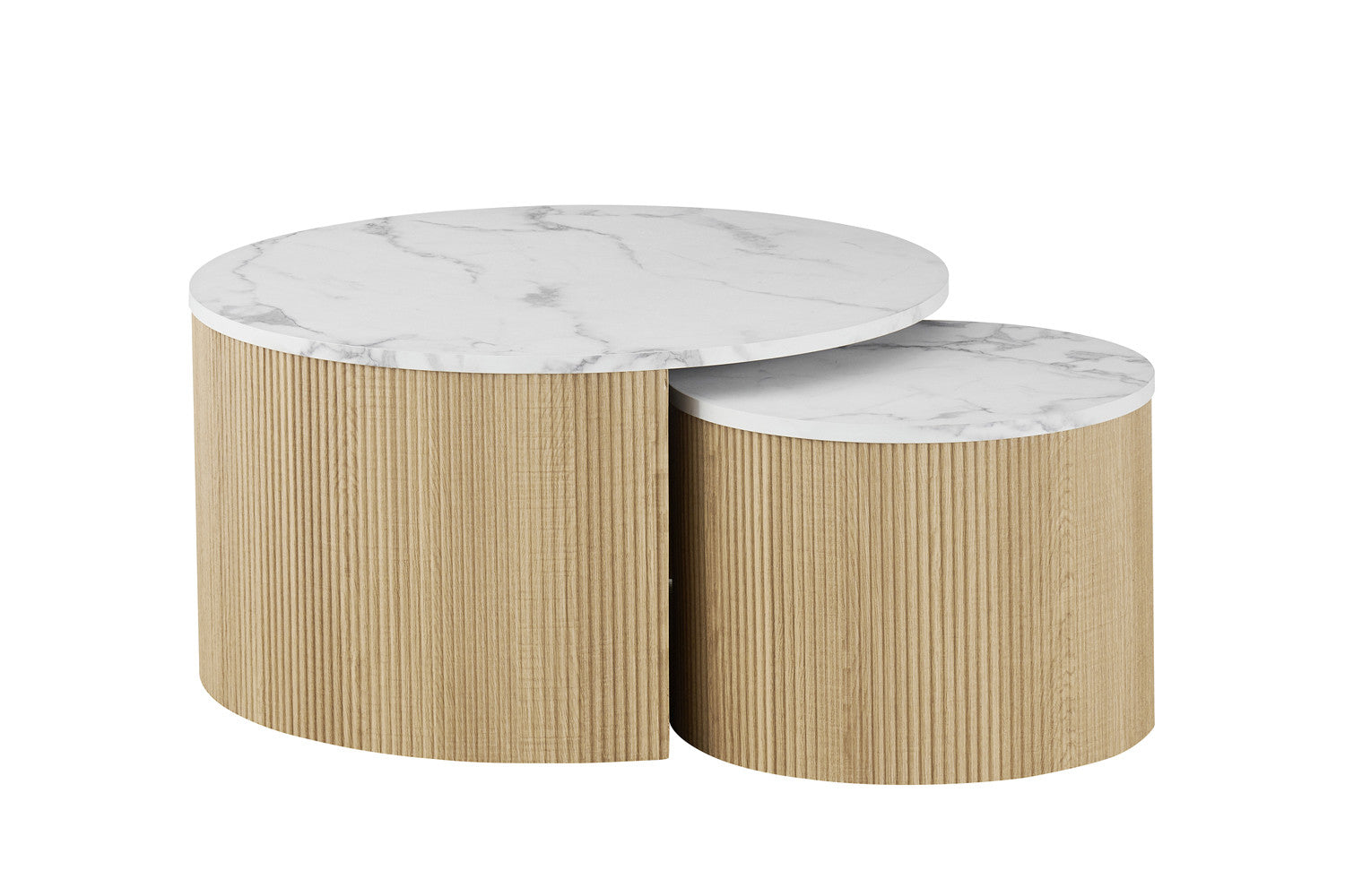 Set Salontafel 'Rowan' Rond Decor Marmer Beige