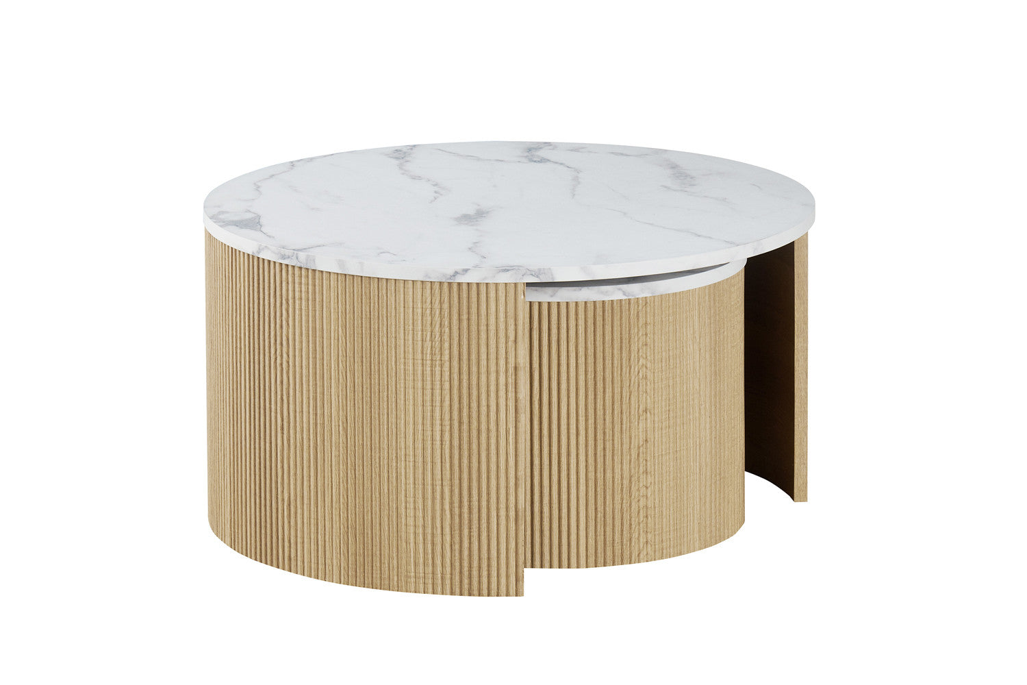 Set Salontafel 'Rowan' Rond Decor Marmer Beige