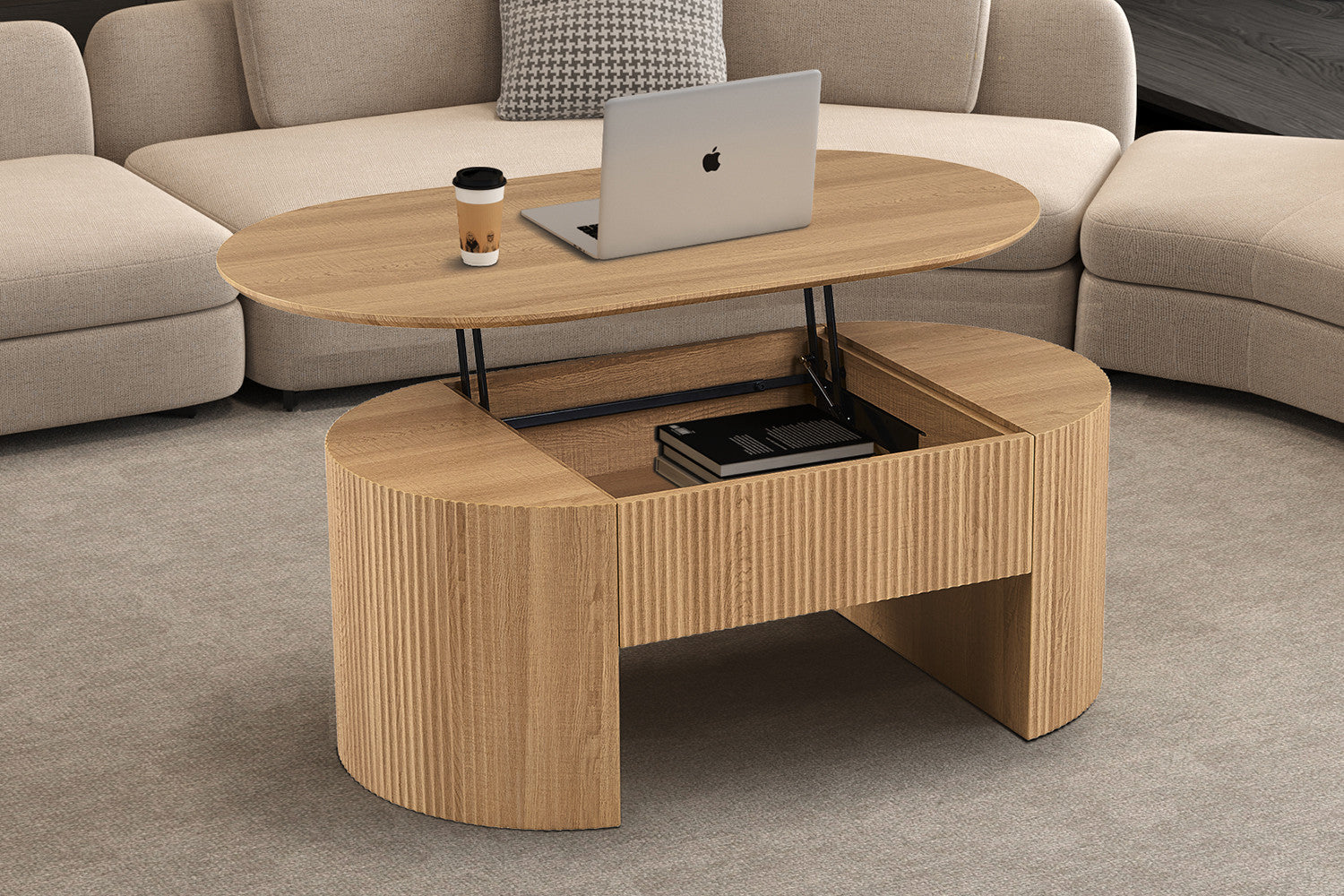 Salontafel 'Lagos' 120 cm Lift-top Decor Eik Naturel