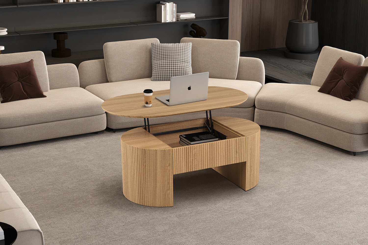 Salontafel 'Lagos' 120 cm Lift-top Decor Eik Naturel