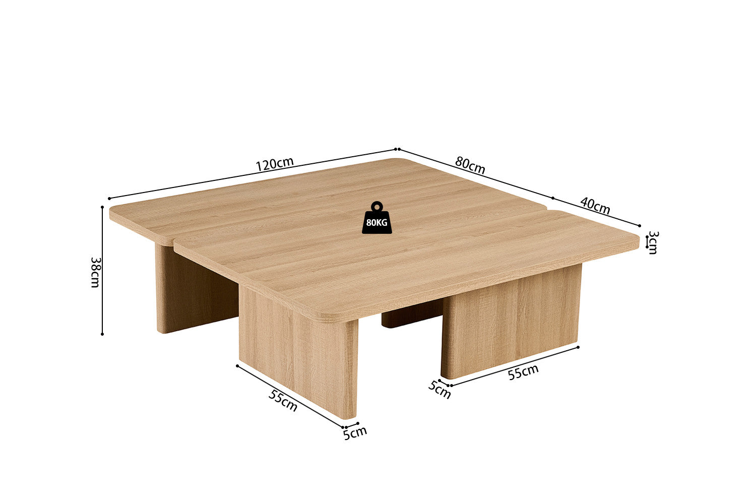 Salontafel 'Arallo' Decor Eik Naturel