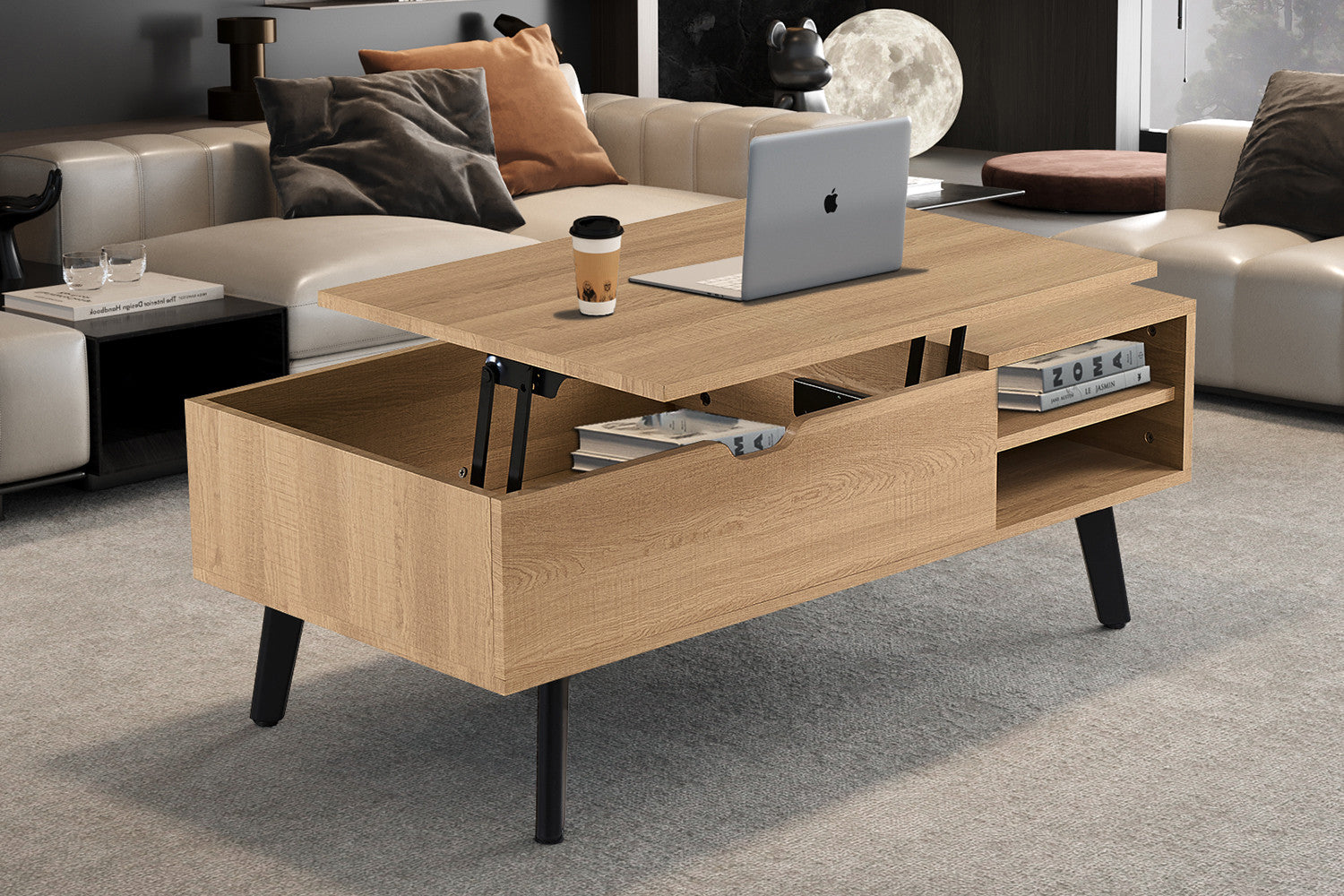 Salontafel 'Justine' Opklapbare top Decor Eik Naturel