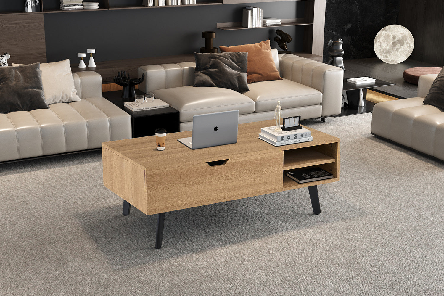 Salontafel 'Justine' Opklapbare top Decor Eik Naturel