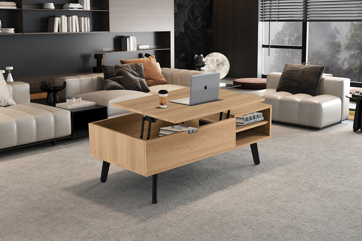 Salontafel 'Justine' Opklapbare top Decor Eik Naturel