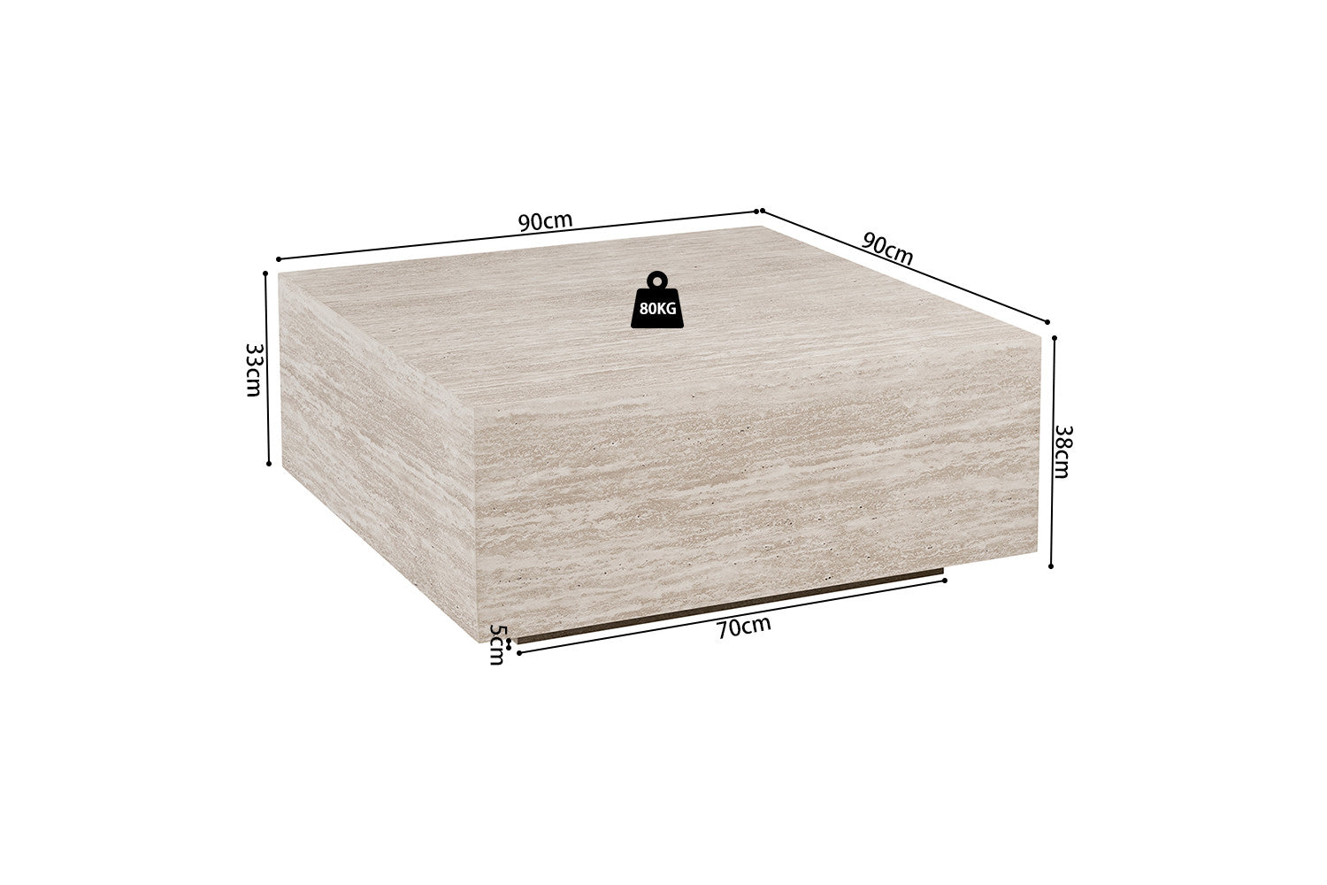 Salontafel 'Jane' Decor Travertin Beige