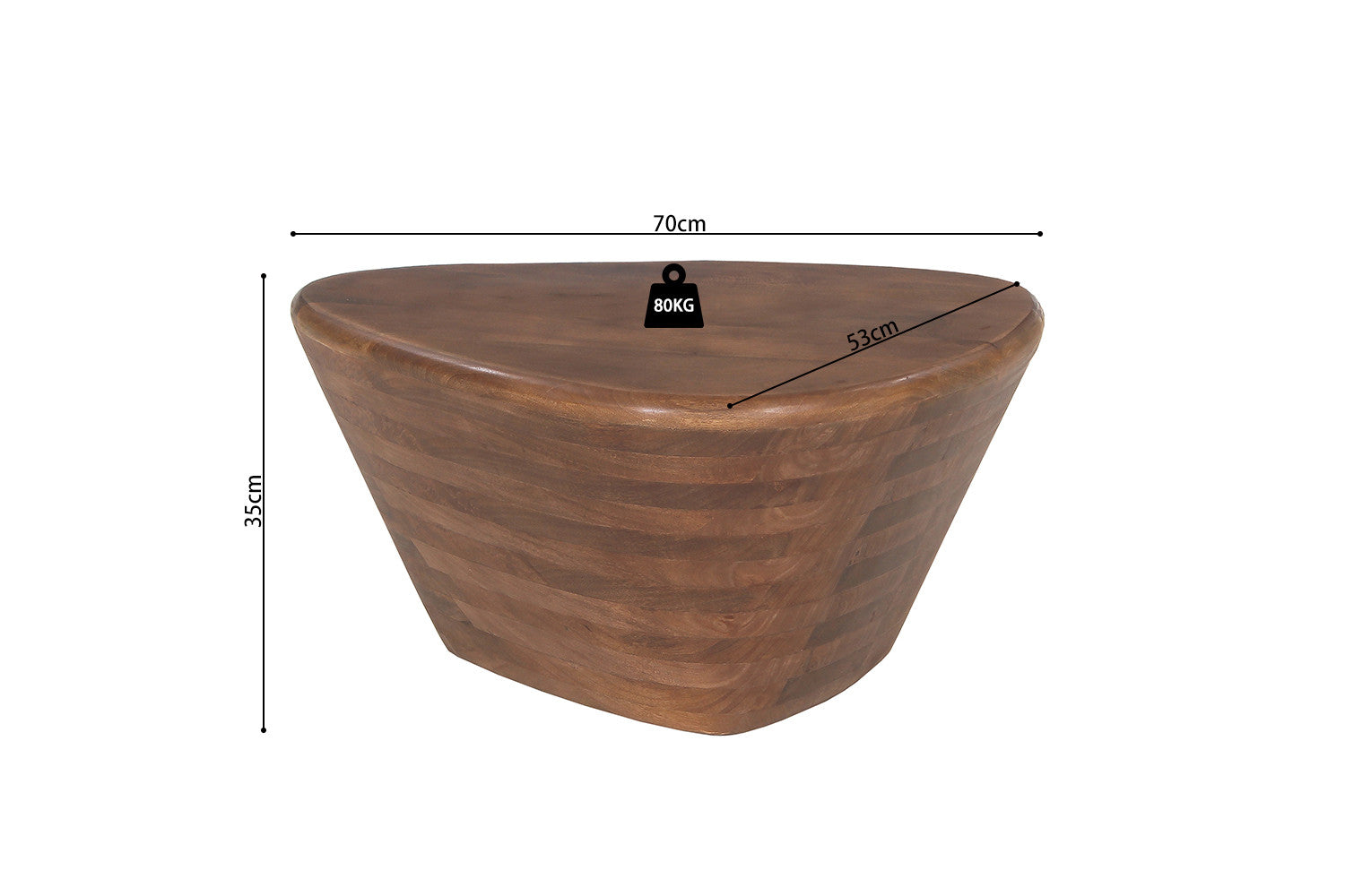 Salontafel 'Matteo' Mango hout Lichtbruin