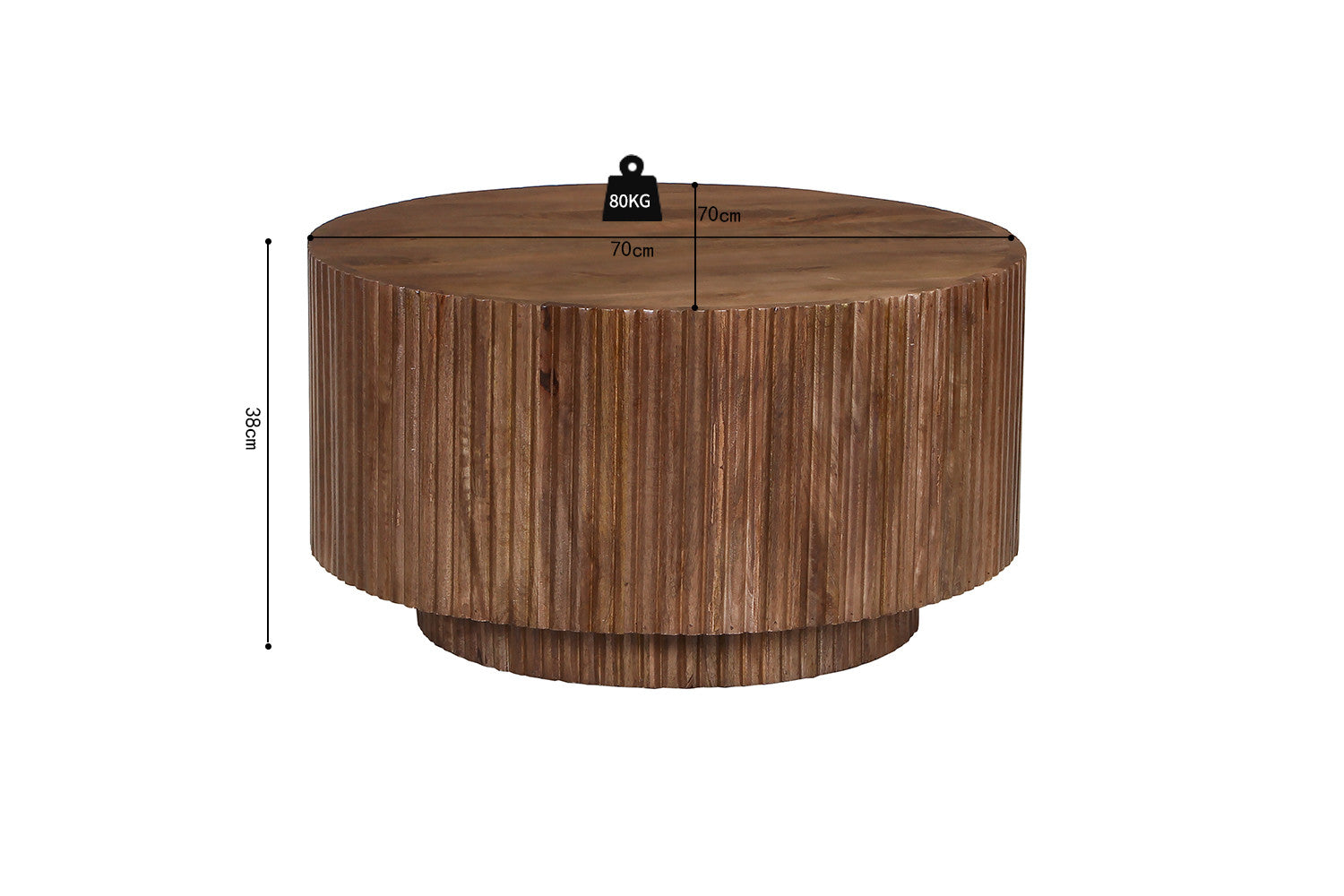 Salontafel 'Victor' Mango hout Lichtbruin