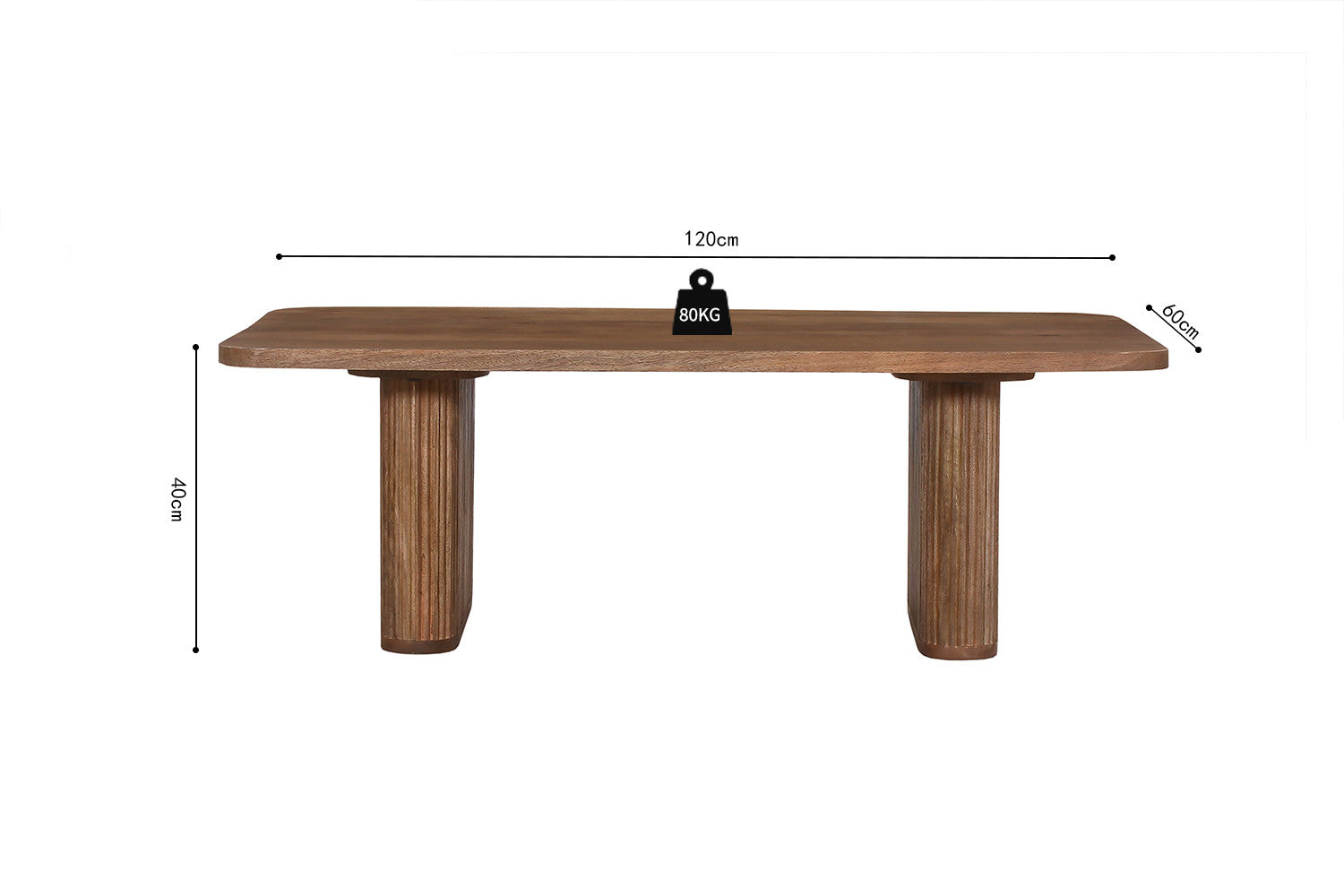 Salontafel 'Jean' Mango hout Lichtbruin