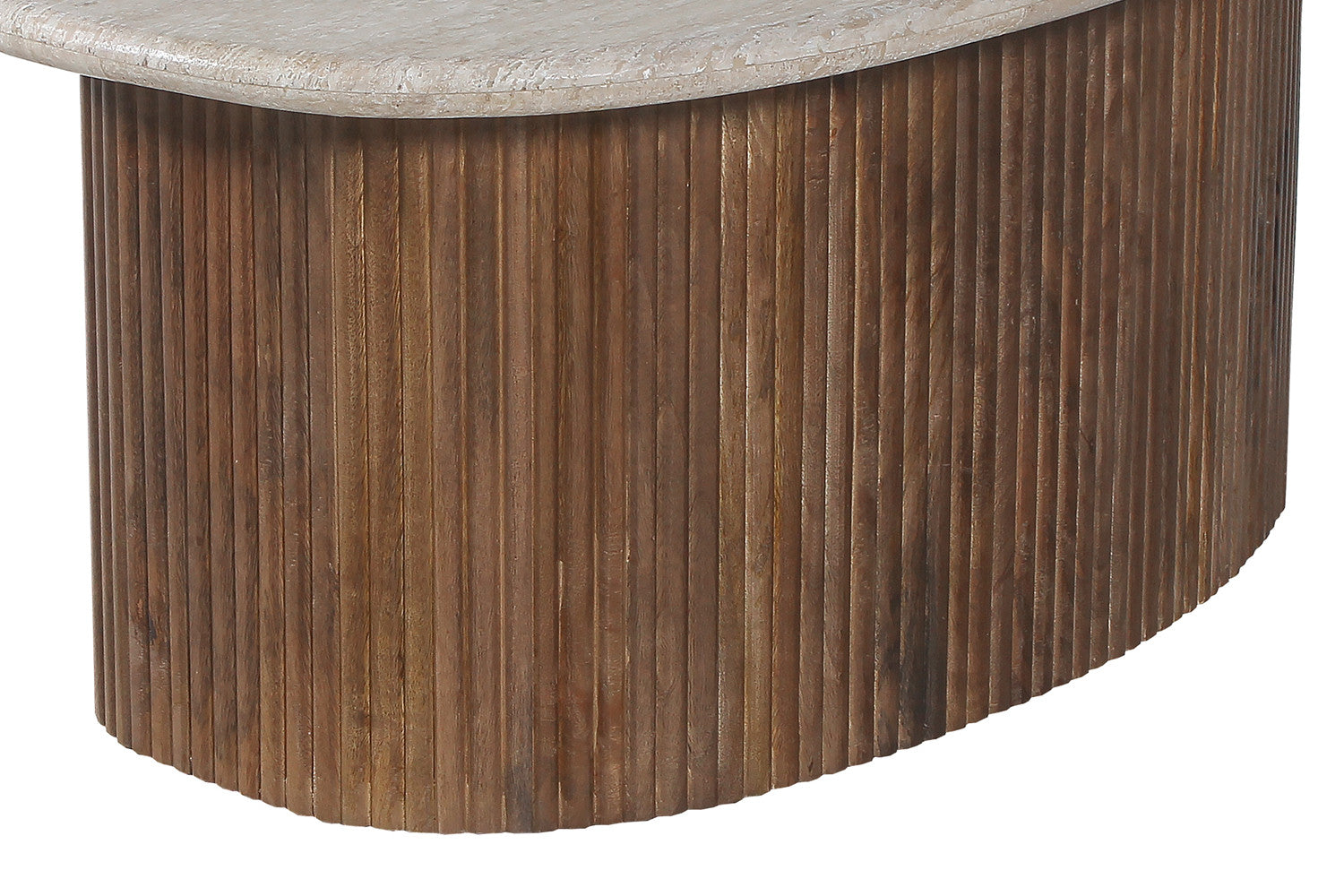 Salontafel 'Louis' 90 cm Mango hout met Travertin Beige